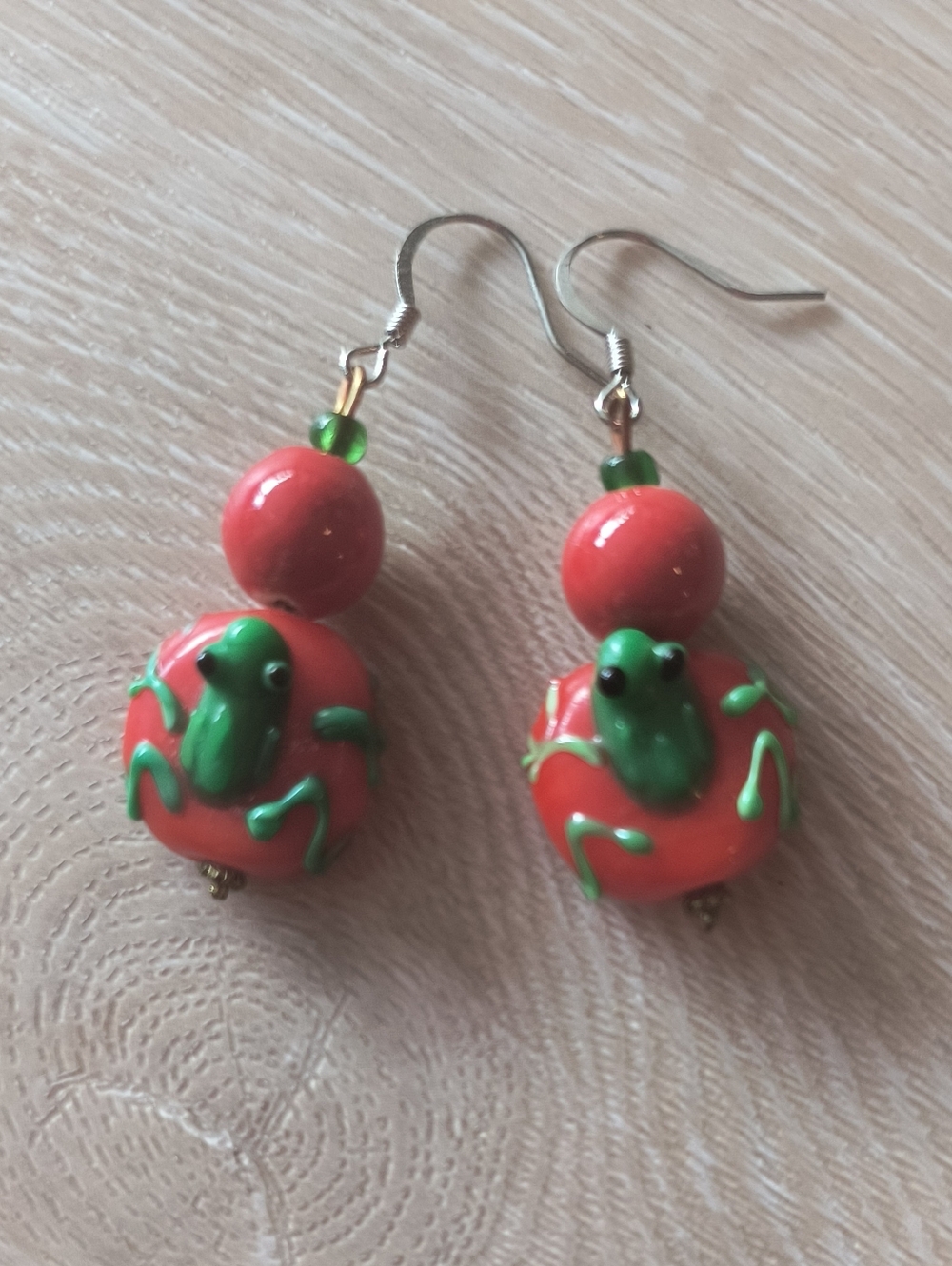 Handcrafted Frog Drop Earrings